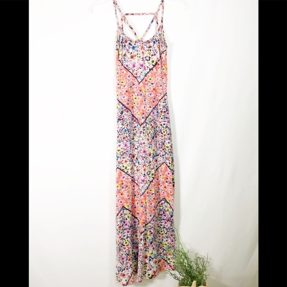 Xhilaration Floral spaghetti strap Maxi dress size XS